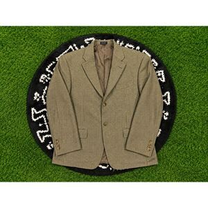 Oscar de la Renta Men's 40L Silk Blend Sport Coat Blazer Brown Tan 2 Button